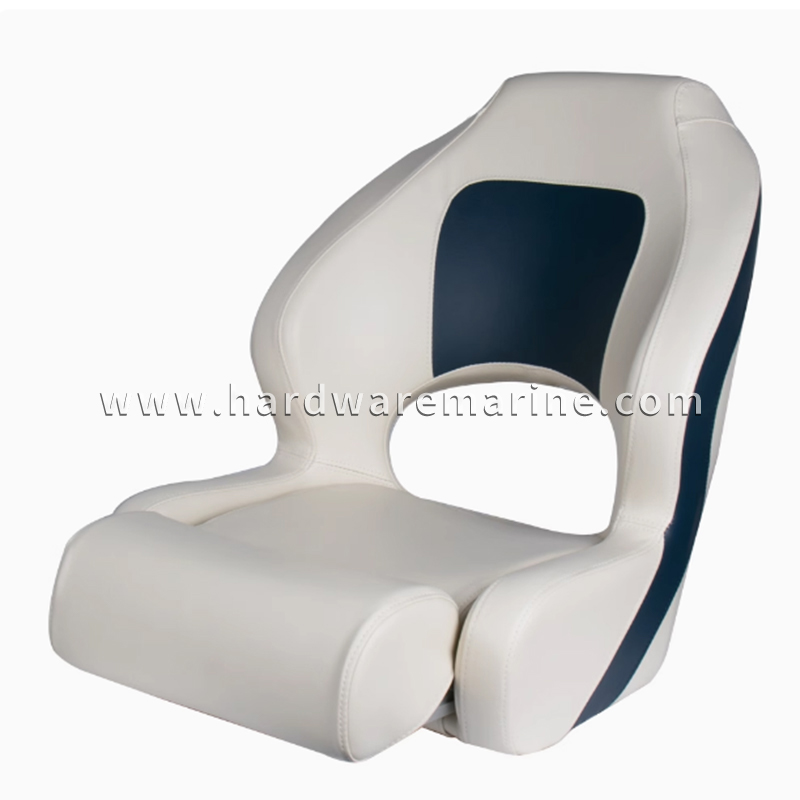 Deluxe hochklappbarer Marine-Sitz (Beige und Blau)